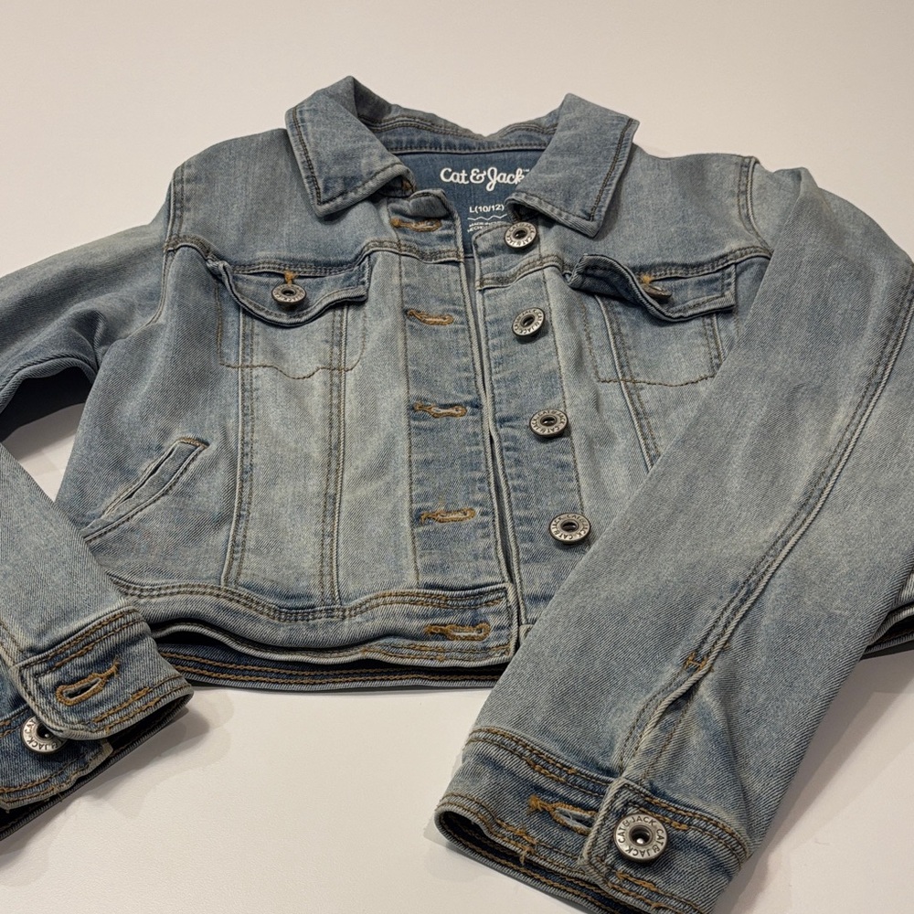 Cat & Jack Kids Light Blue Denim Jacket Size L (10/12)